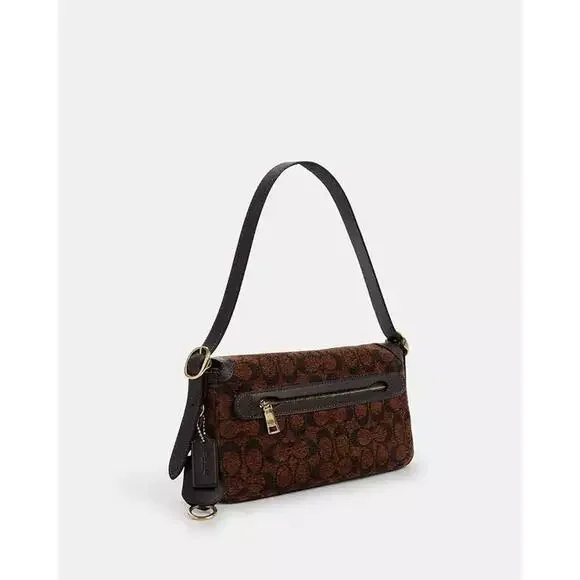NWT Coach Etta Small Flap Shoulder Bag in Signature Chenille CCV65 Gold